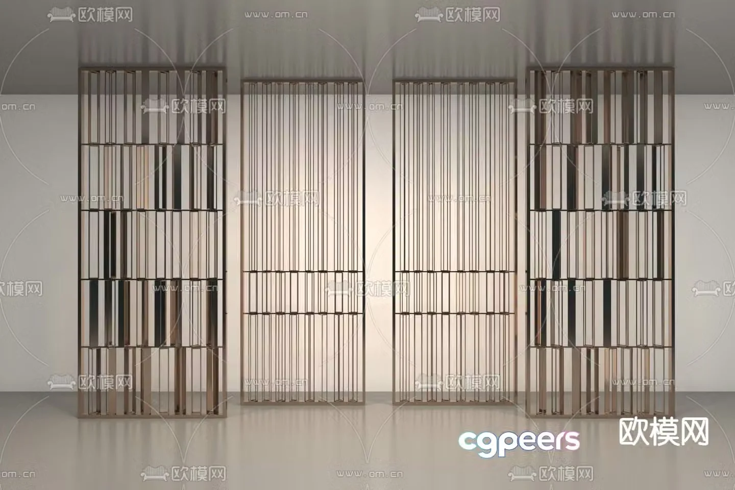 Light luxury partition metal partition 3D model