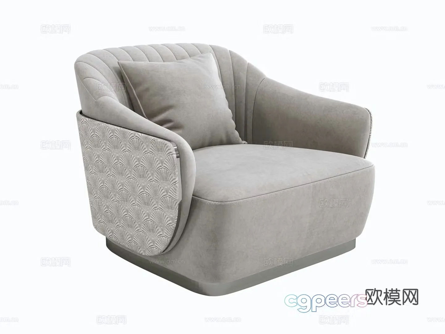 Light luxury single sofa 3D model