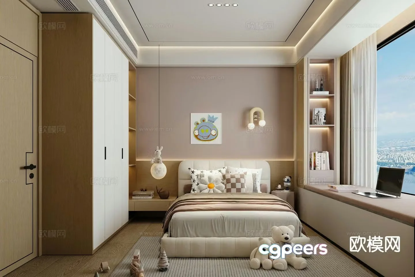 Modern minimalist children’s room 3D model of children’s room