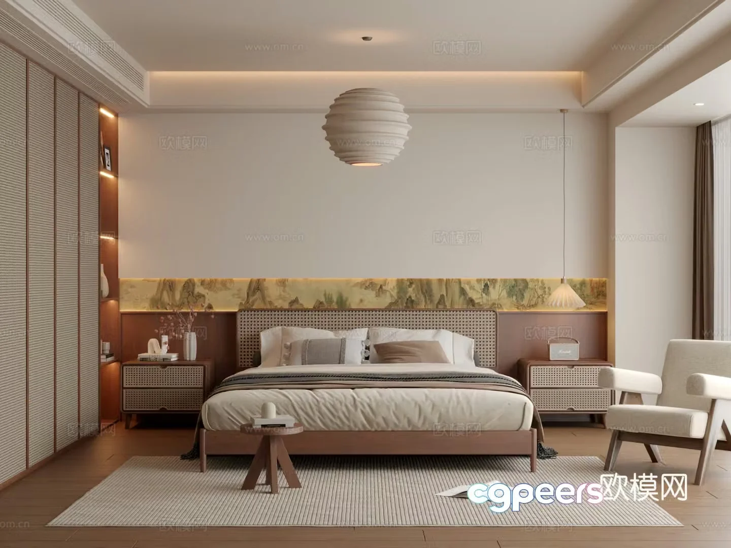 Wasabi Middle Style Bedroom 3D Model