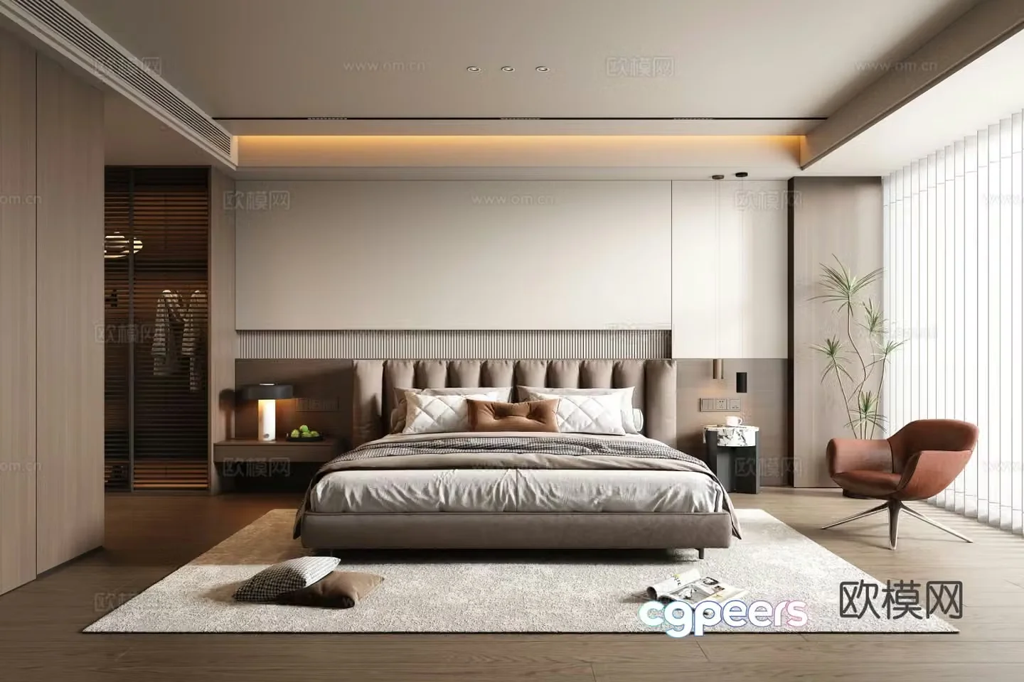 Italian style bedroom master bedroom 3d model