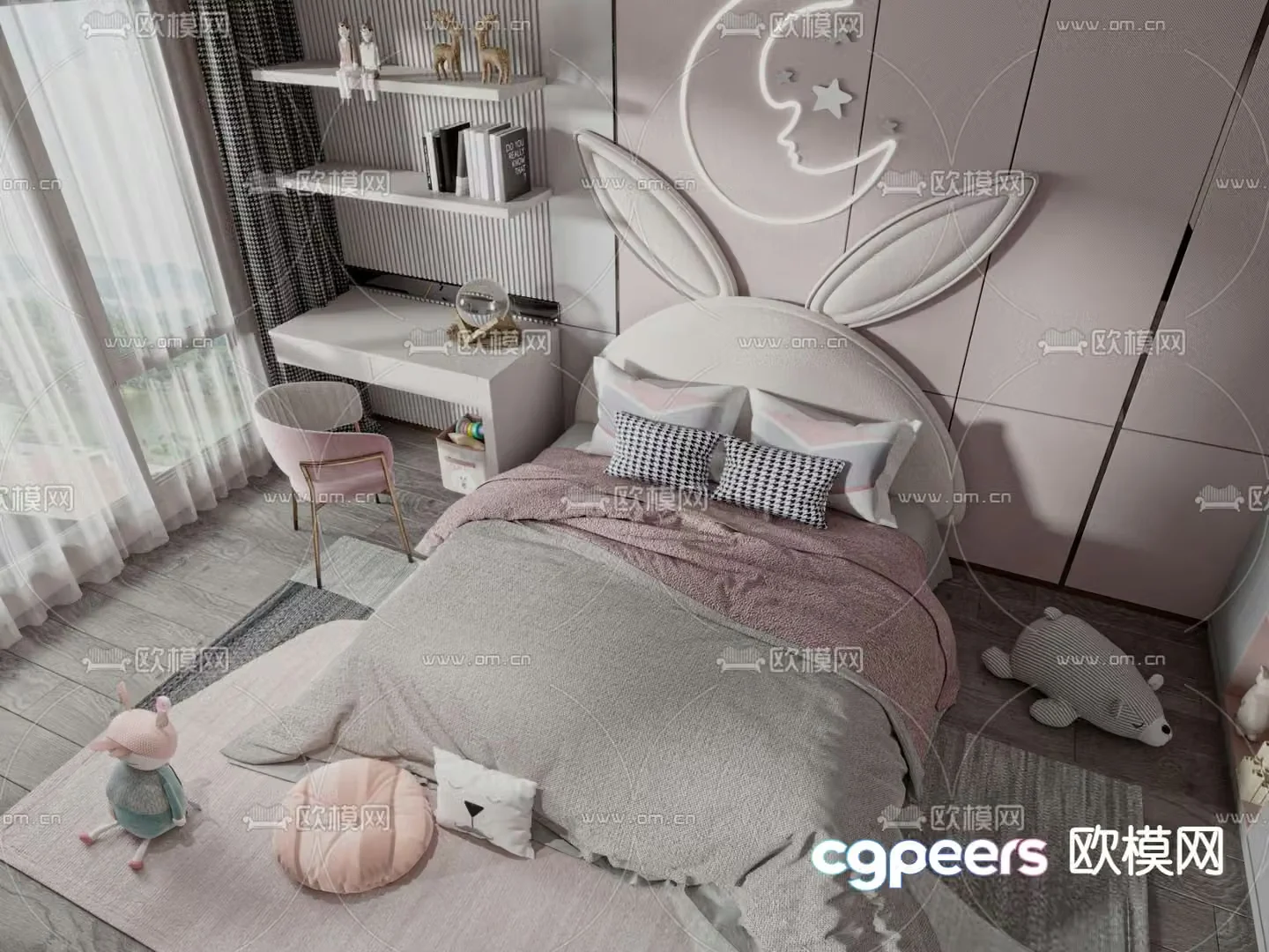 Modern children’s bed 3d model