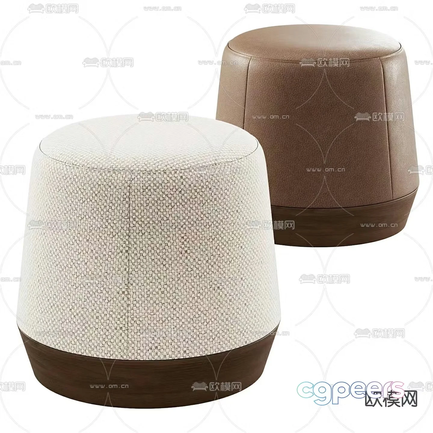 Barbara sofa stool 3d model