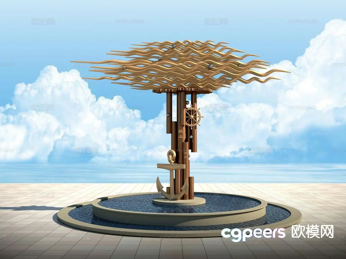 Outdoor sculpture landscape sculpture 3d model