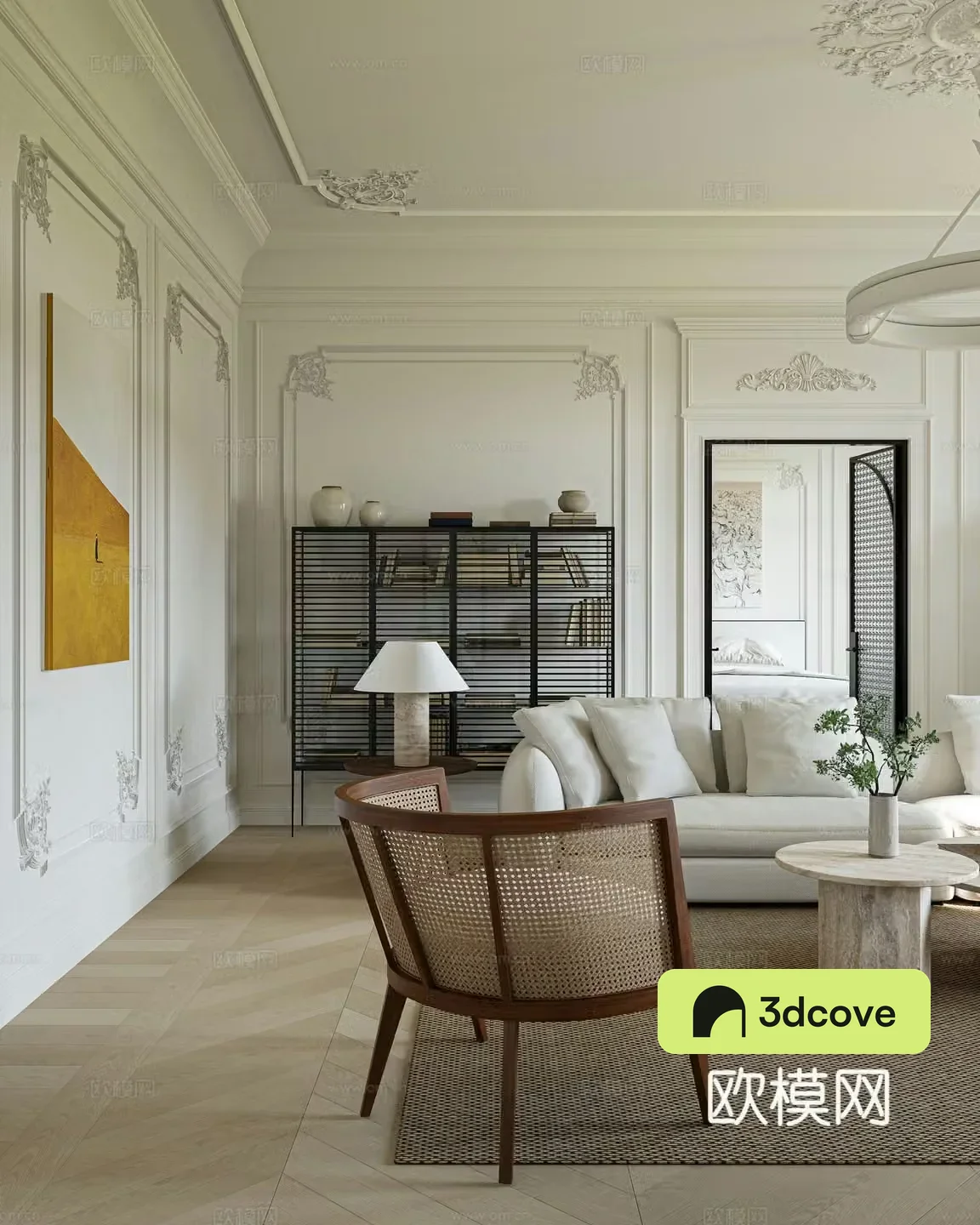 French retro living room corner