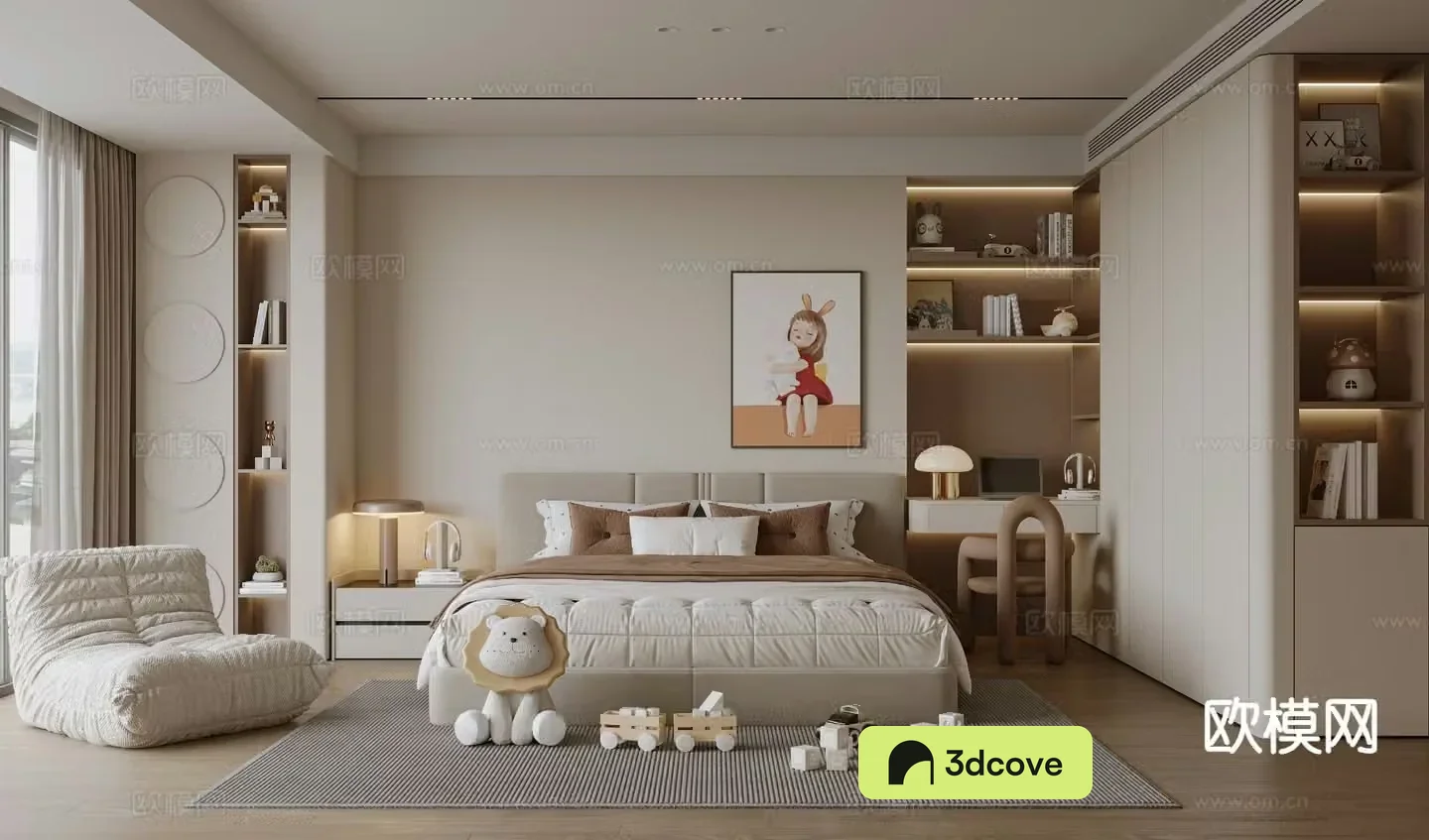 Cream style bedroom girls room