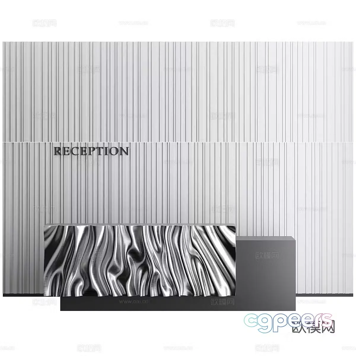 Front desk reception desk service desk 3d model