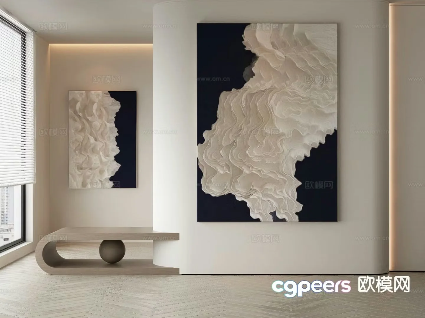 Modern decorative painting hanging painting 3d model
