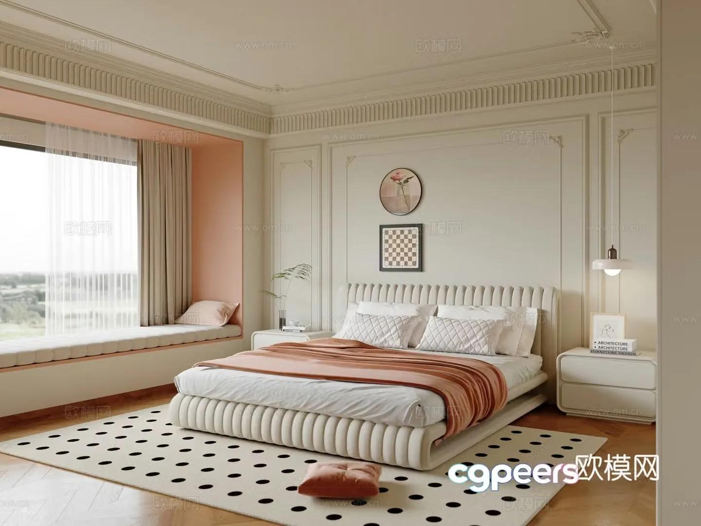 French Cream Daughter Room 3D Model