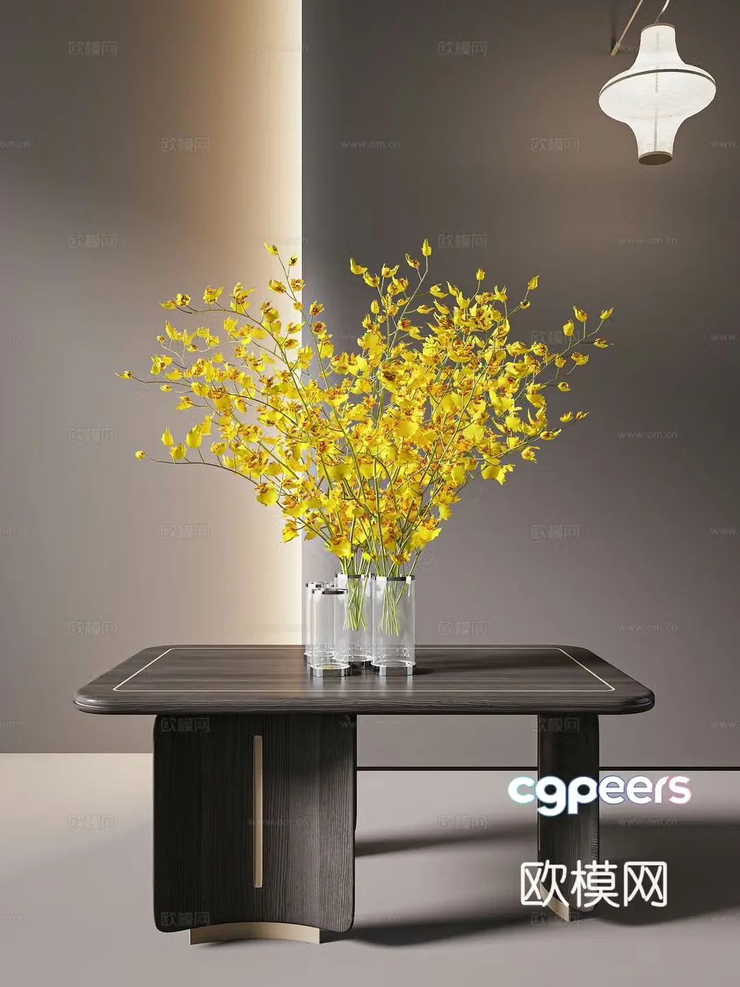 Modern vase flower art table side 3D model