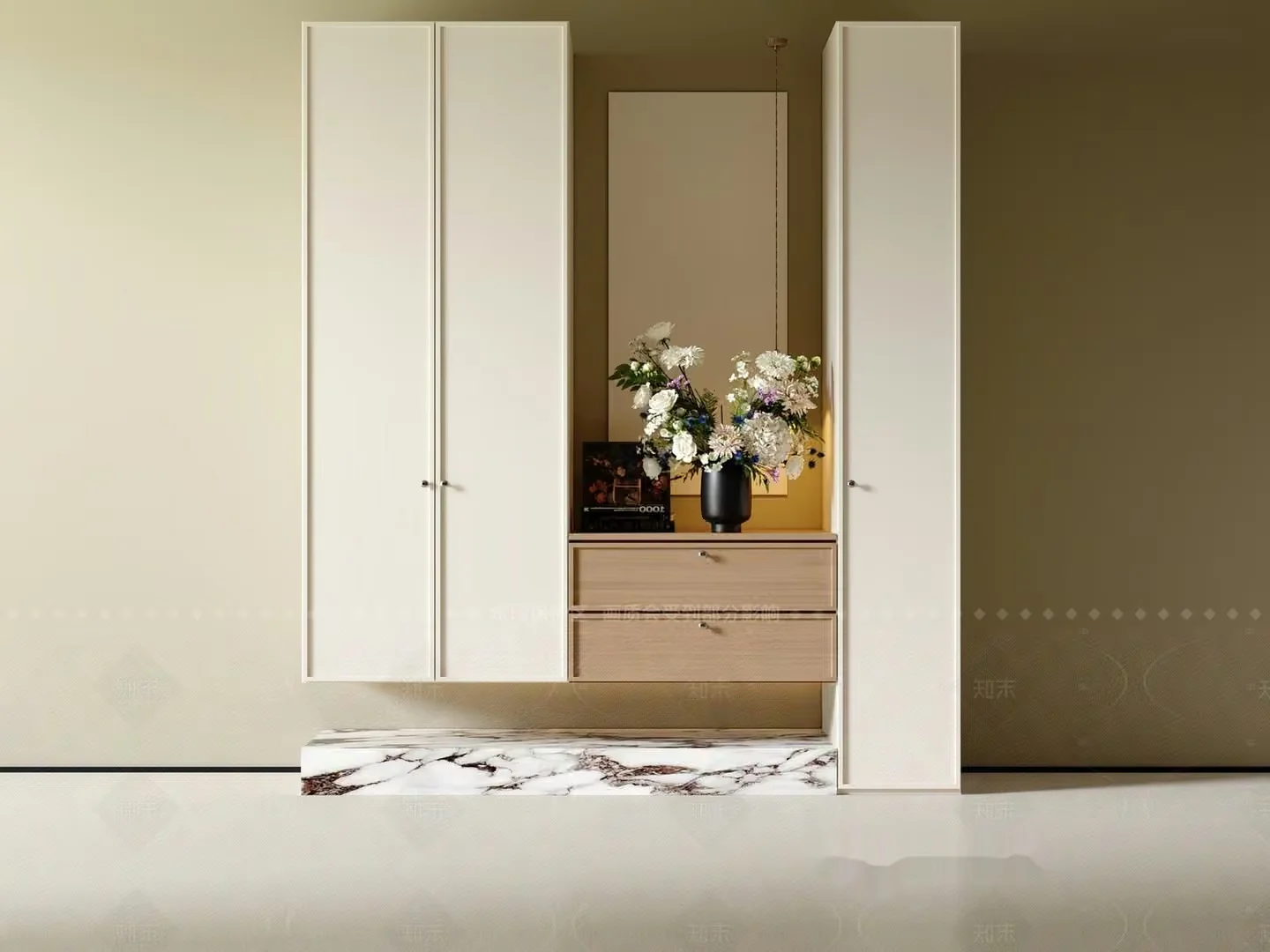 A White Cabinet 3D Model – 19235 – VRAY Render