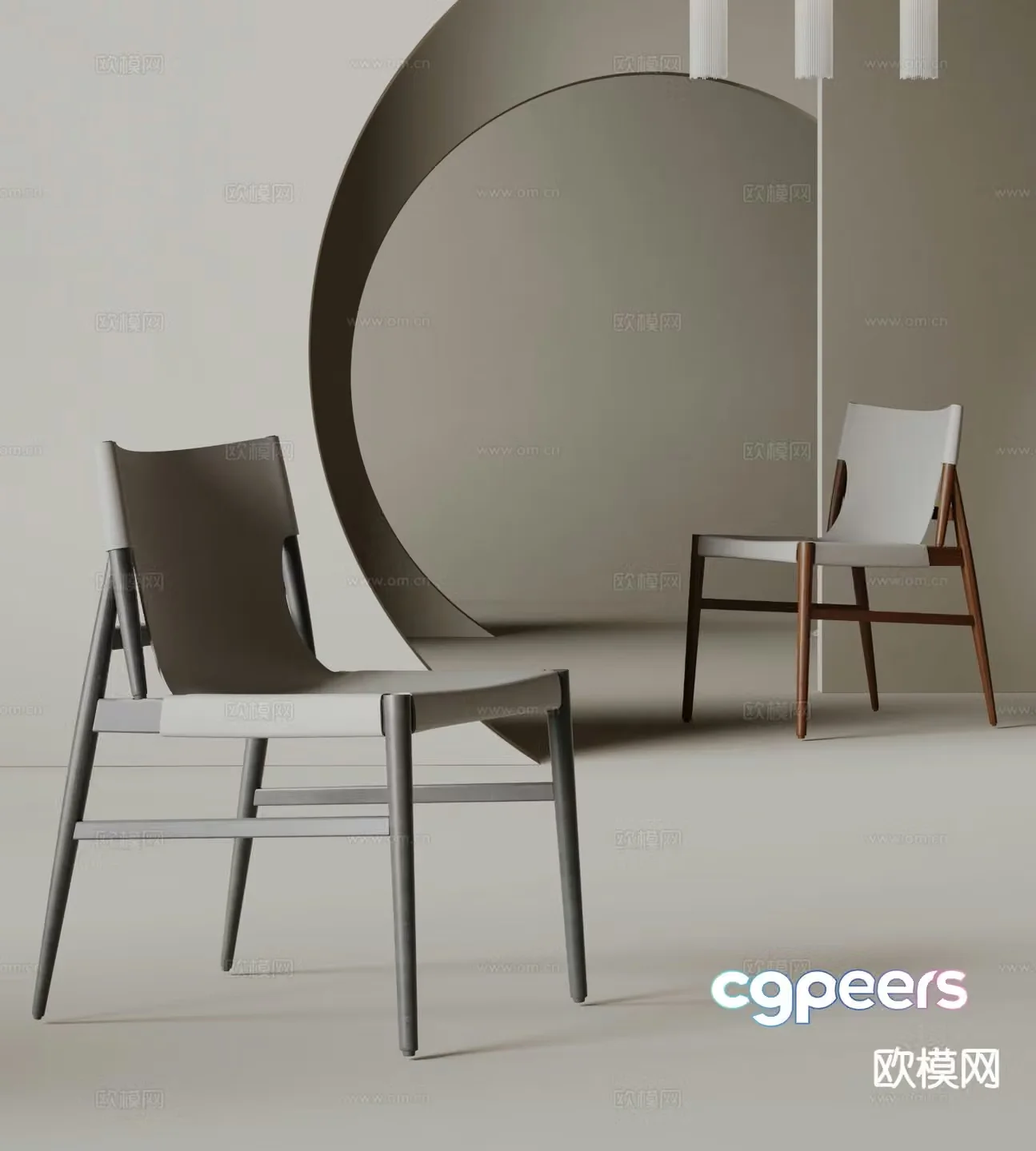 GUBI modern single chair dining chair 3d model