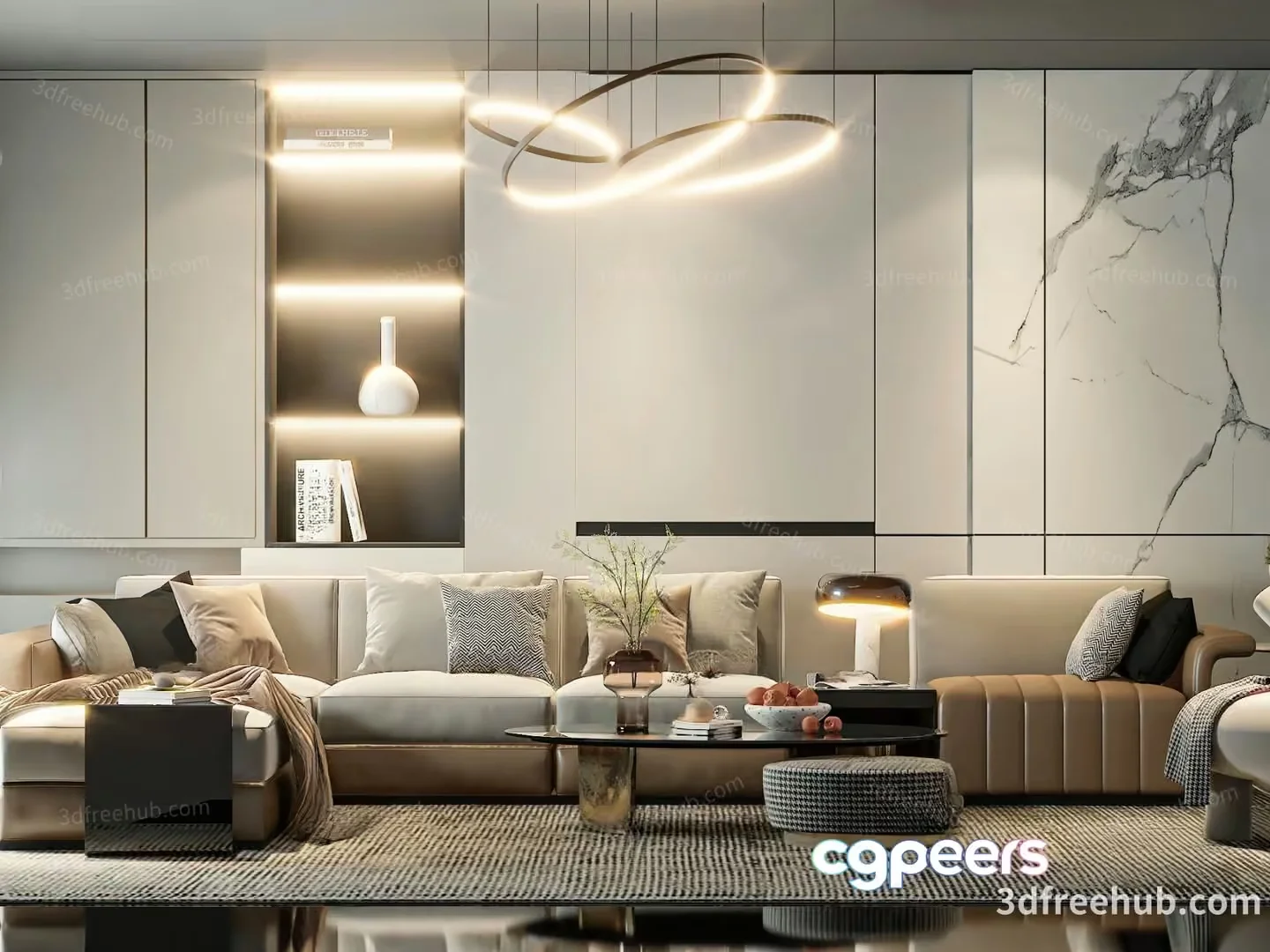 Modern Living Room 3D Model – 19930 – VRAY Render