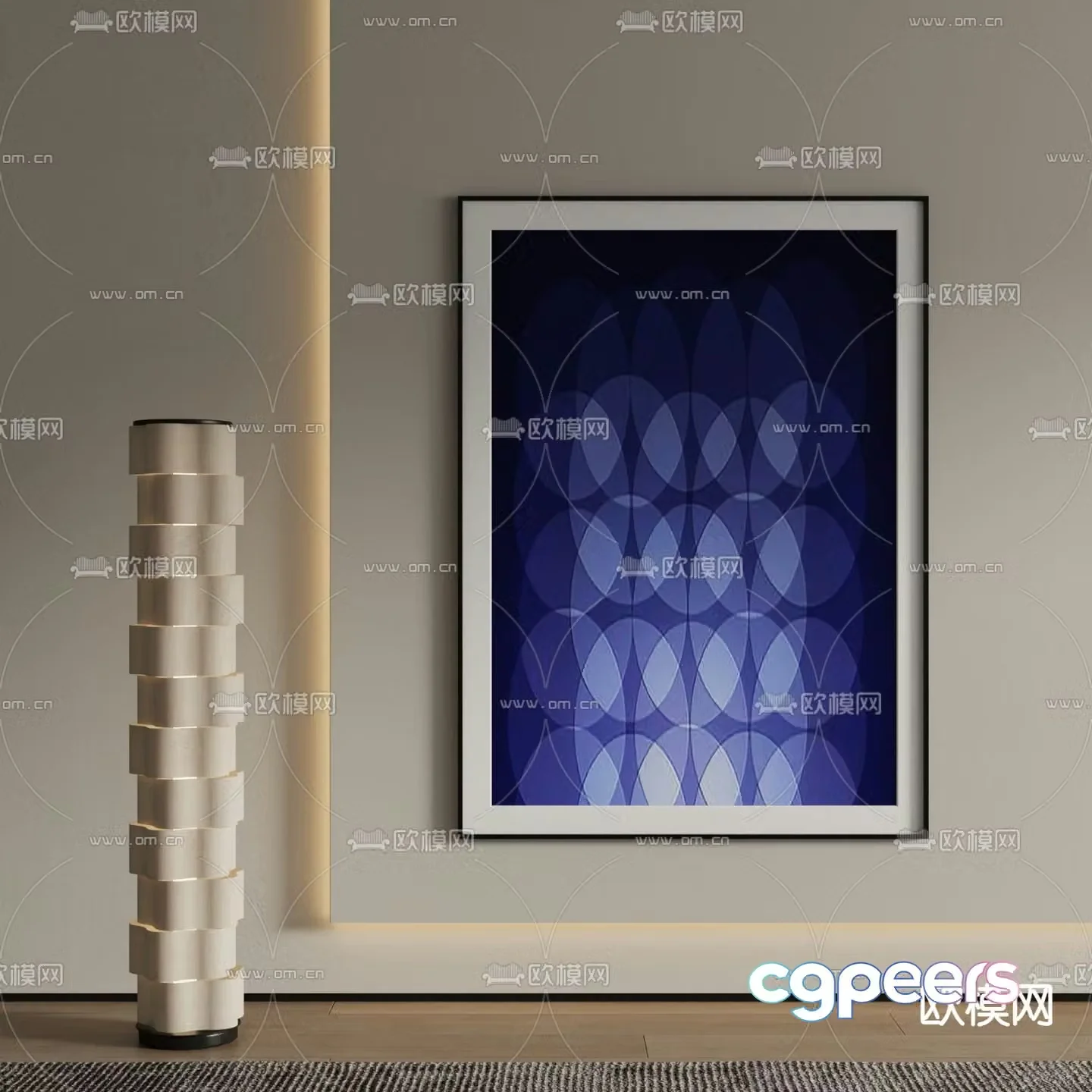 Modern decorative painting Abstract painting Hanging painting 3d model