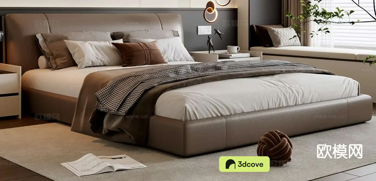 Italian minimalist double bed