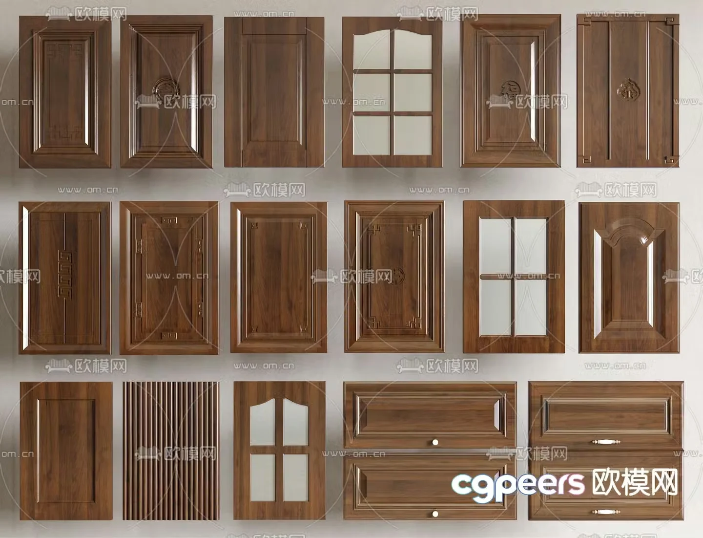New Chinese style cabinet door door panel cabinet door drawer door 3d model