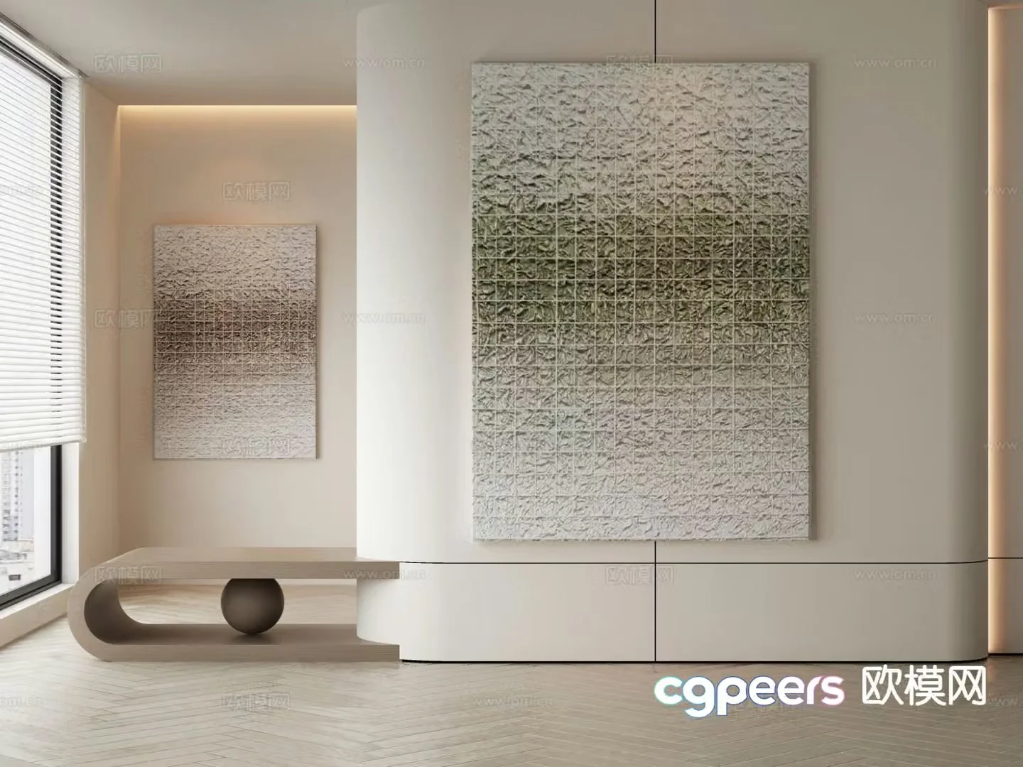 Modern texture painting decorative painting 3d model