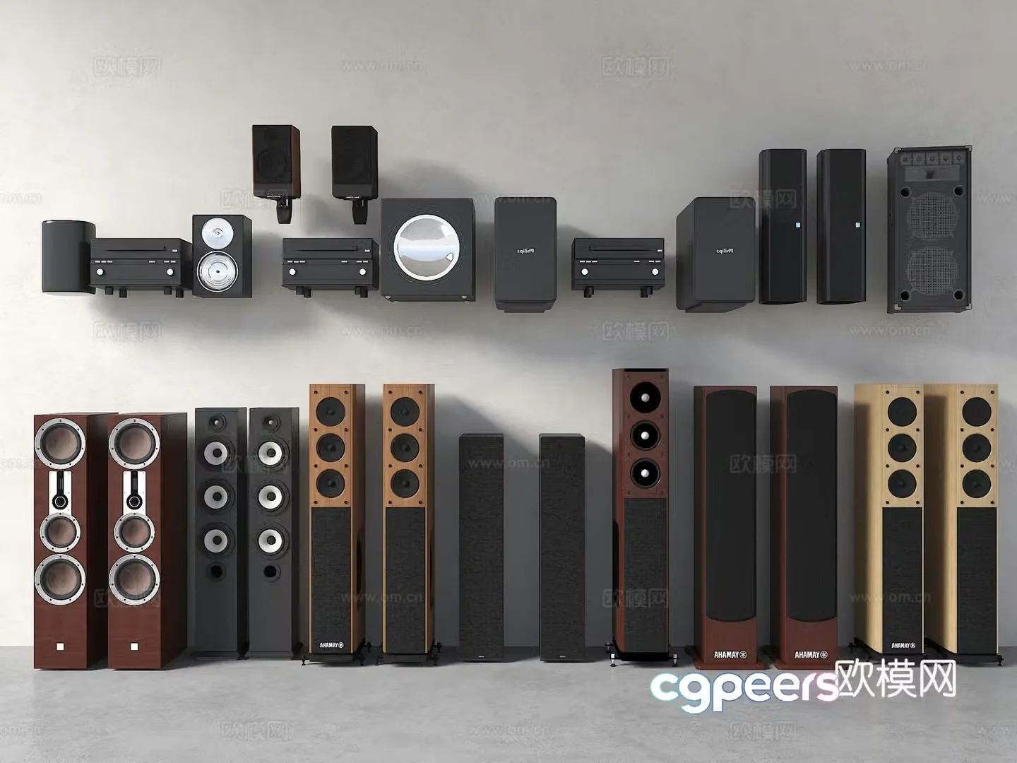 Audio and video equipment Modern audio floor-standing audio wall-mounted audio 3D model