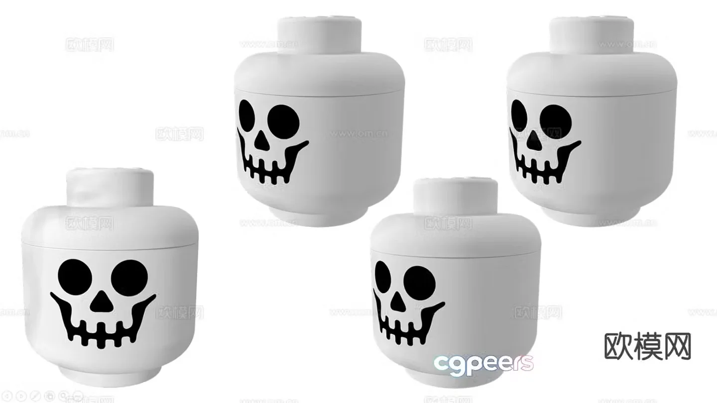 skull toy cartoon toy 3d model