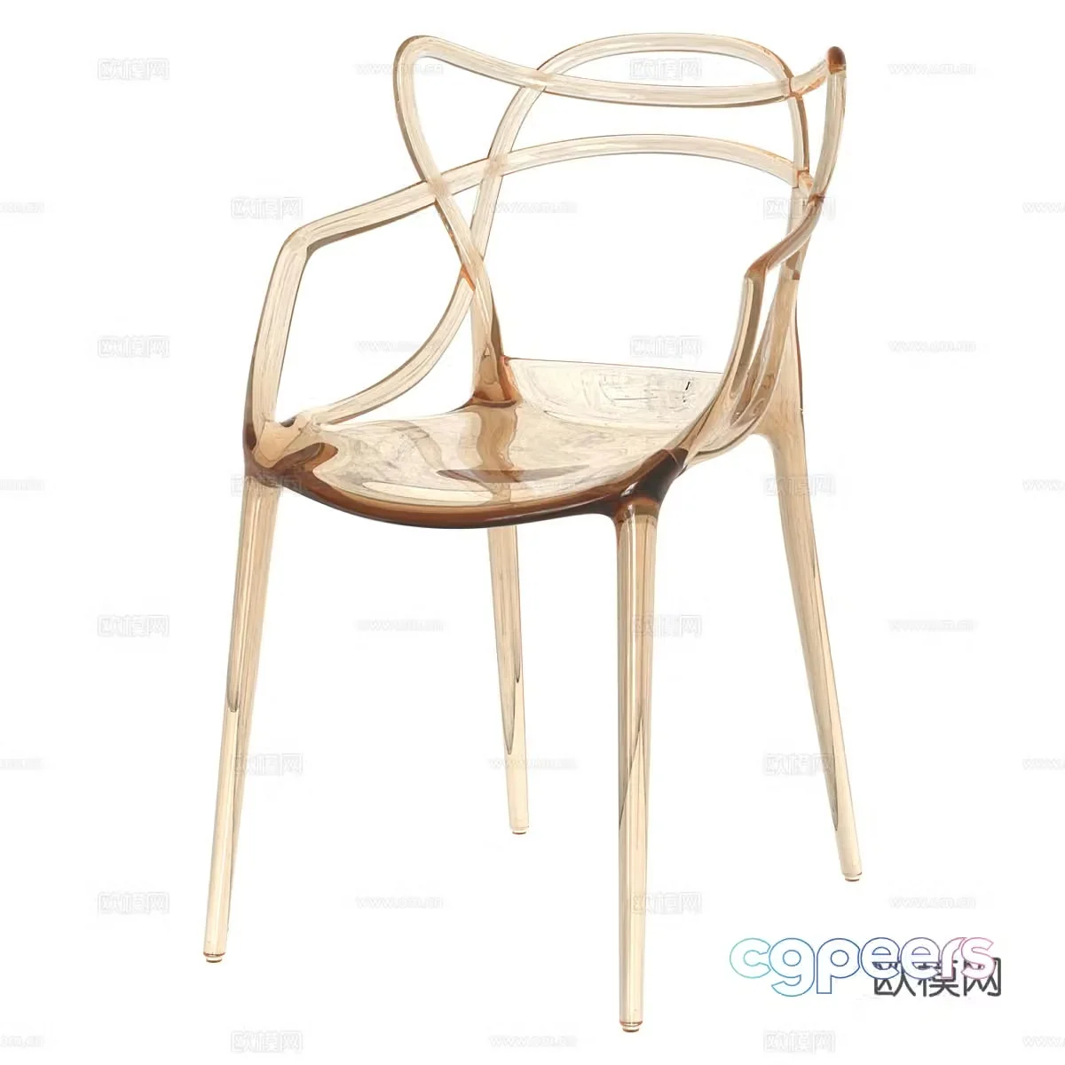 Modern acrylic chair single chair 3d model