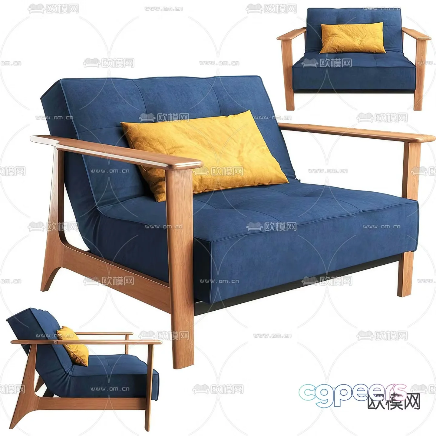 Leisure chair fabric leisure chair 3d model