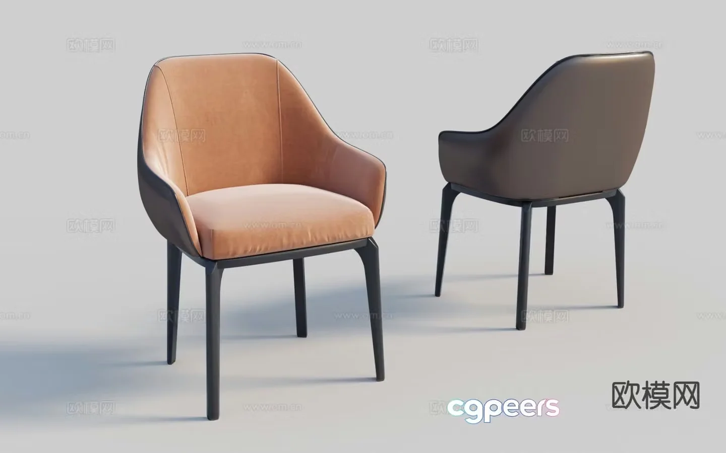 Modern chair single chair dining chair 3d model