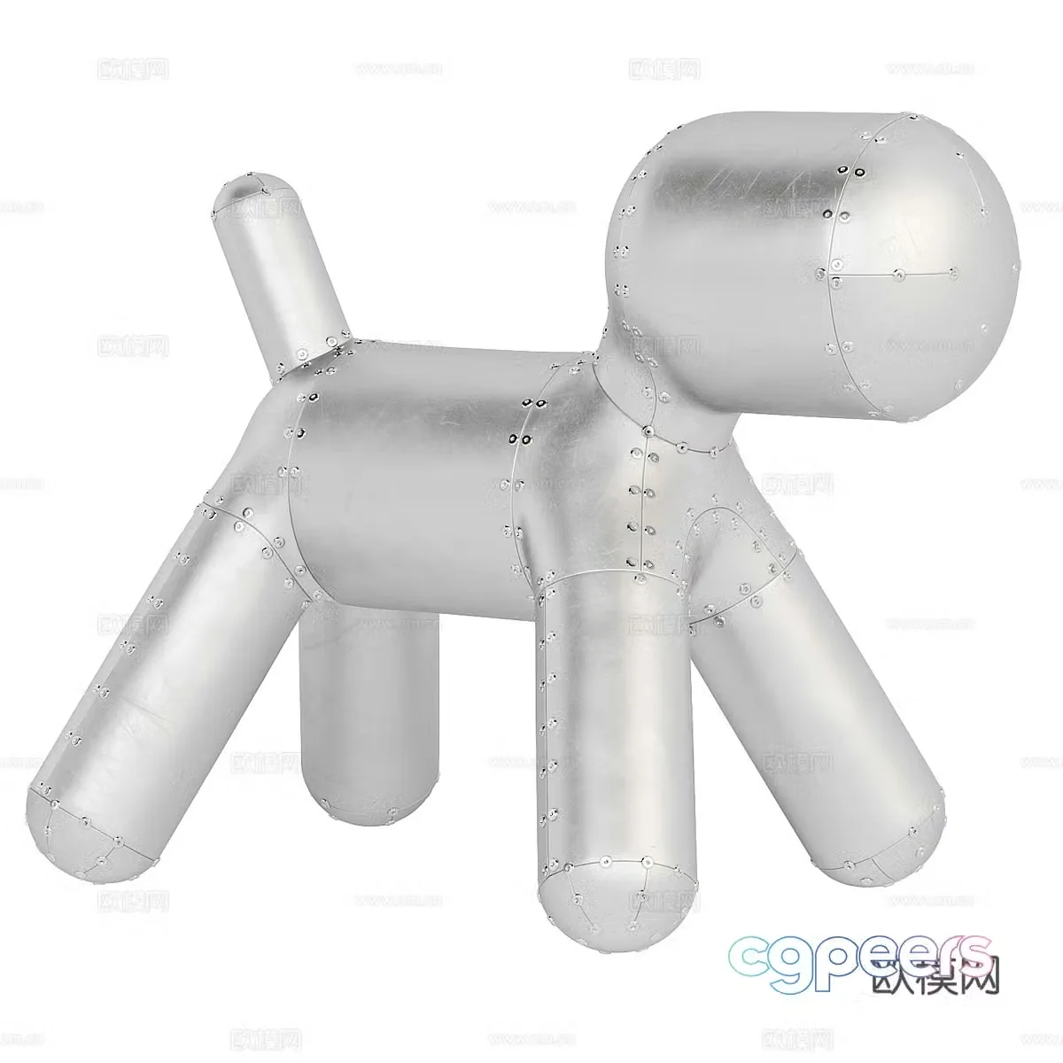 Modern children’s toy chair rivet aviation aluminum dog chair 3d model