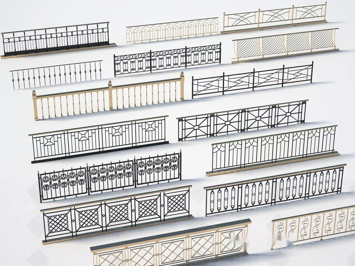 Examples Of Decorative Railings 3D Model – 8358 – VRAY Render