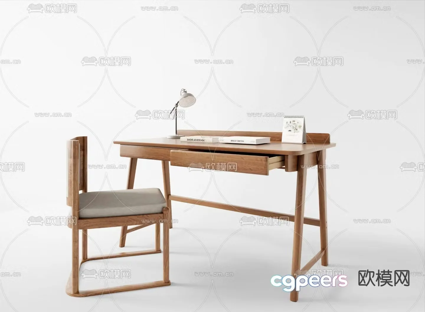 Modern desk study table 3d model