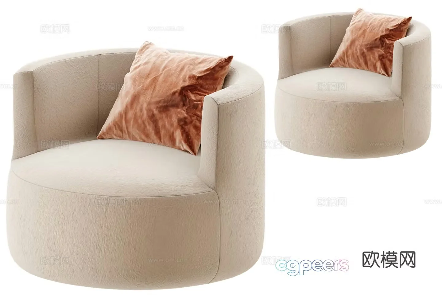 Single sofa armrest sofa 3d model