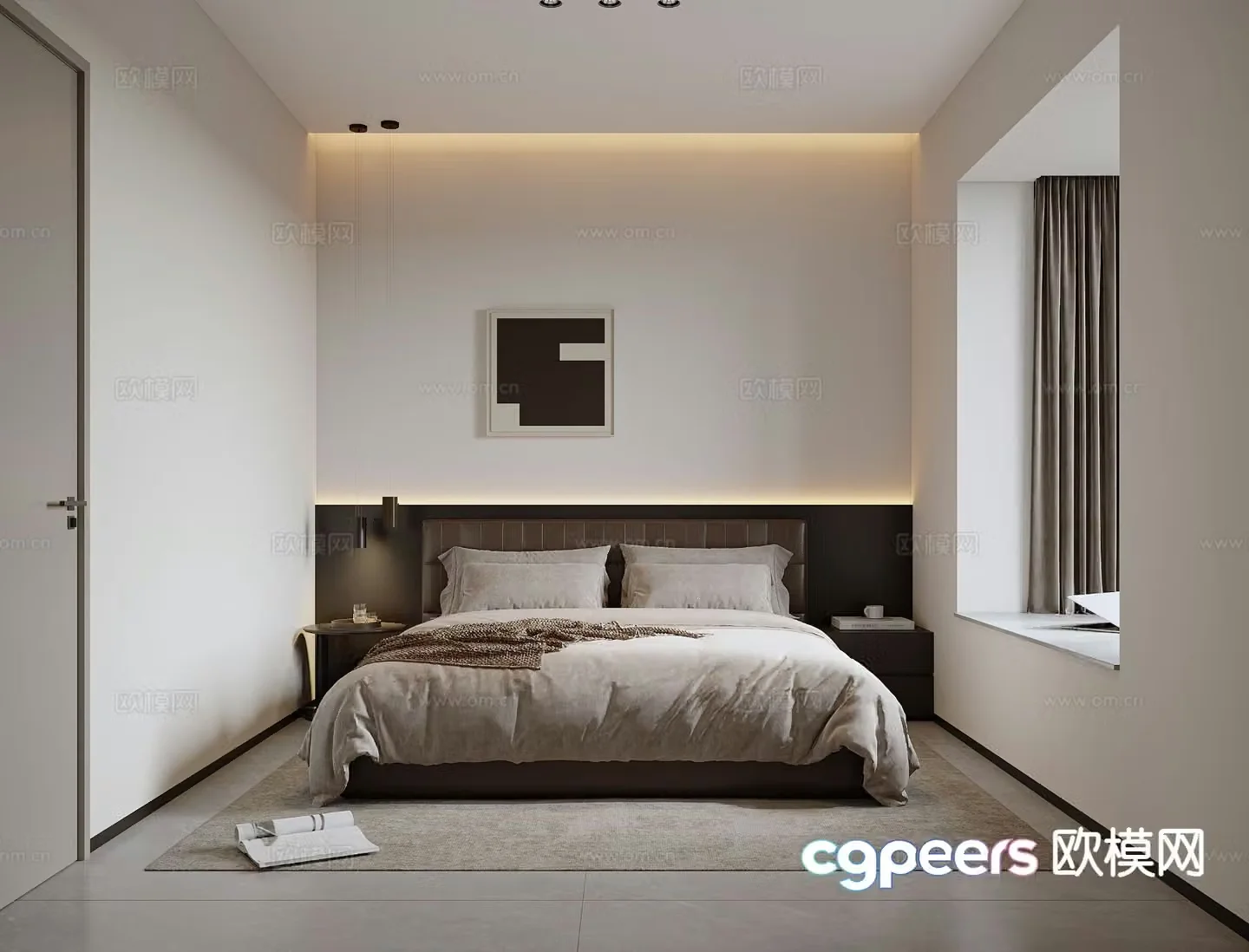 Modern bedroom second bedroom 3d model