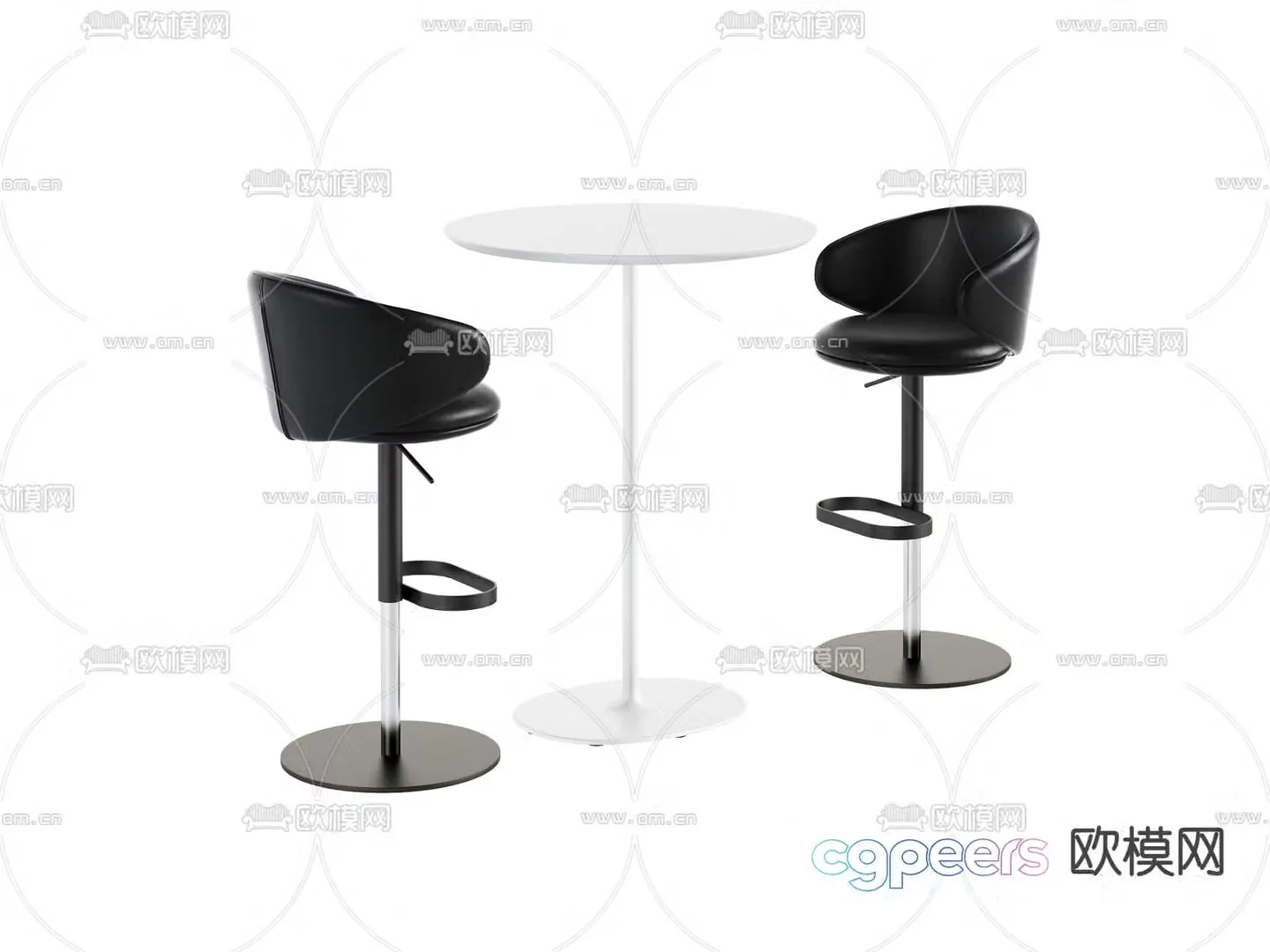 Leather bar stool bar stool high stool 3d model