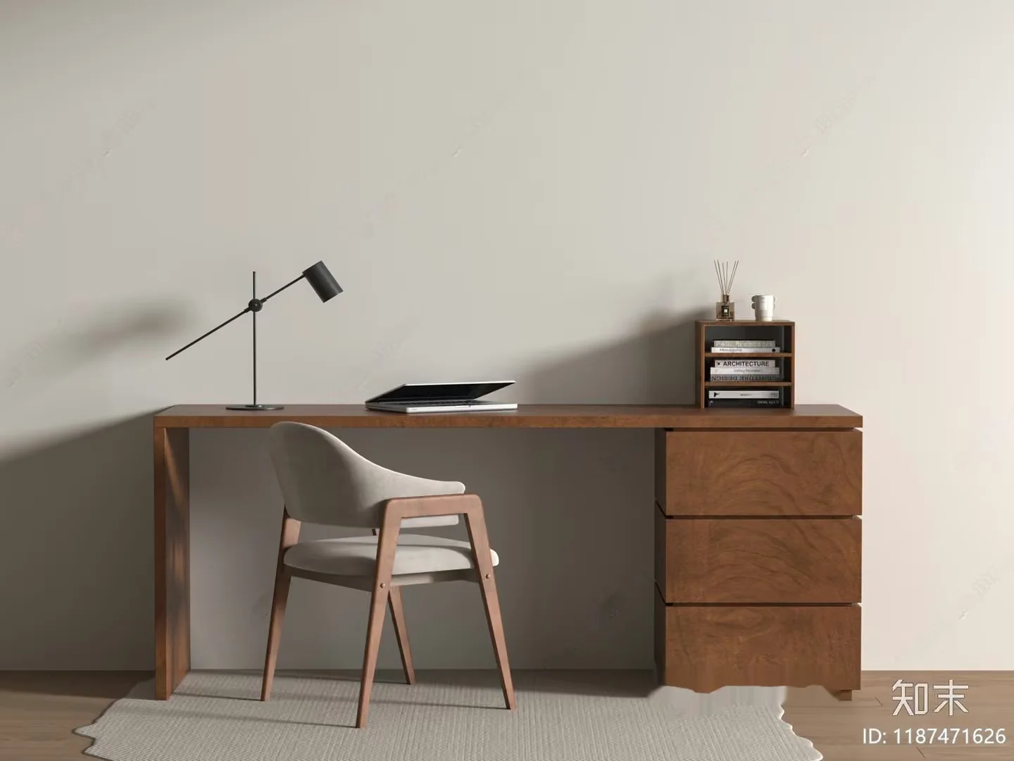 A Minimalist Desk Setup 3D Model – 6002 – VRAY Render