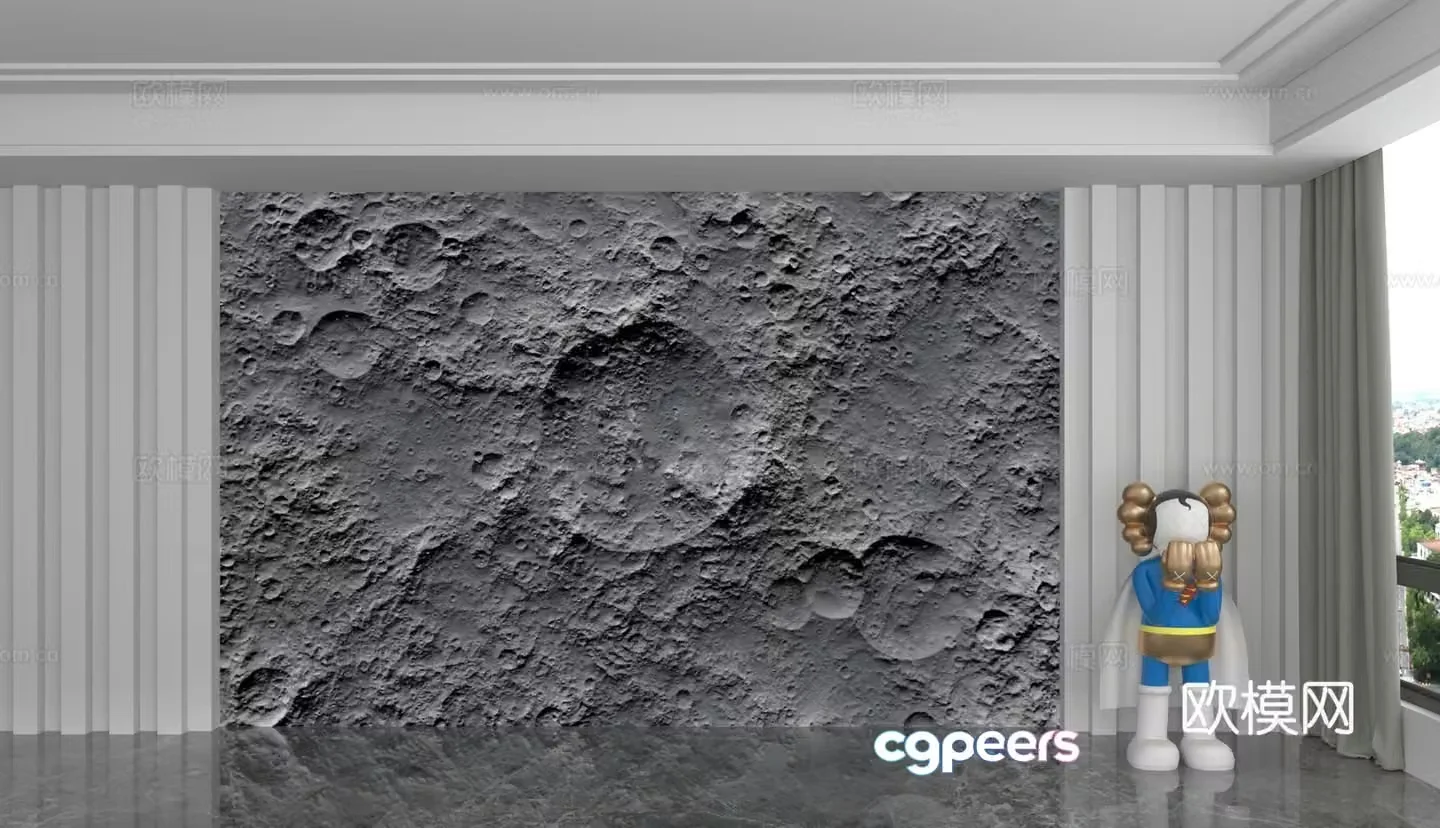 Modern background wall 3d model