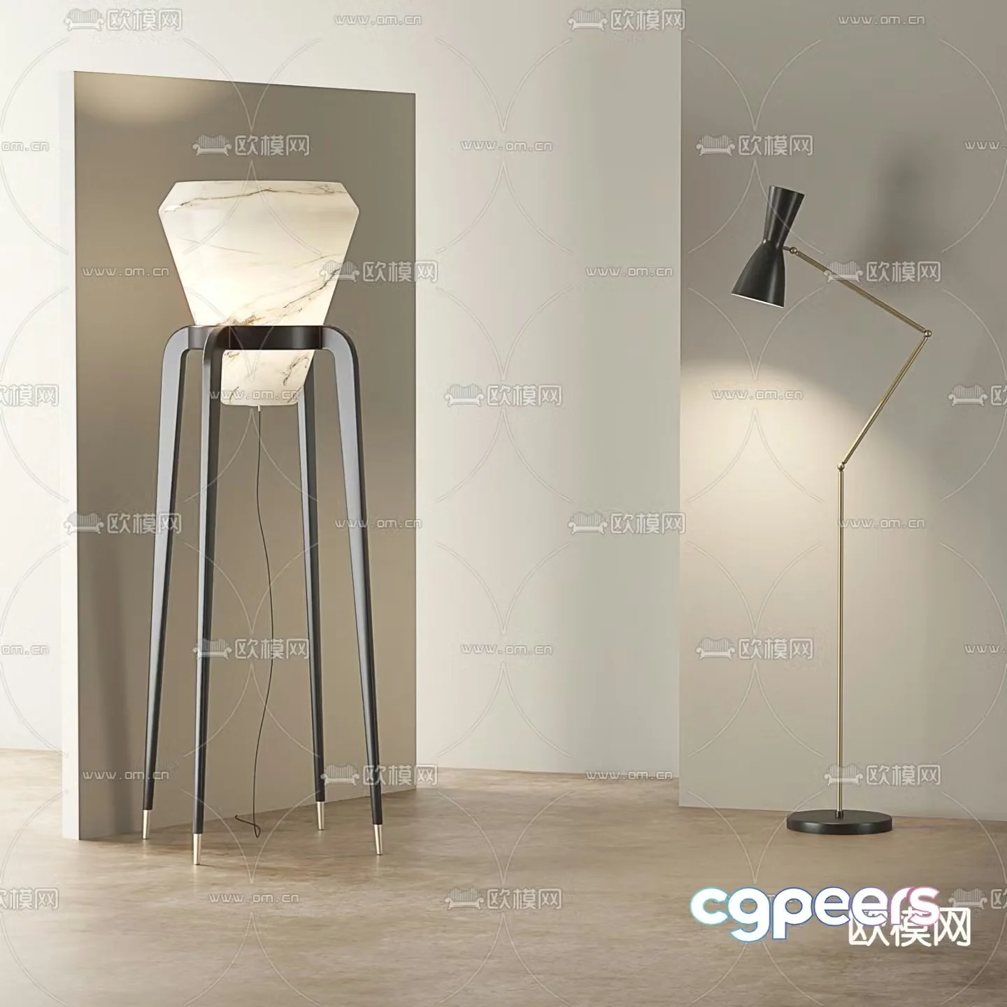 Modern floor lamp 3d model