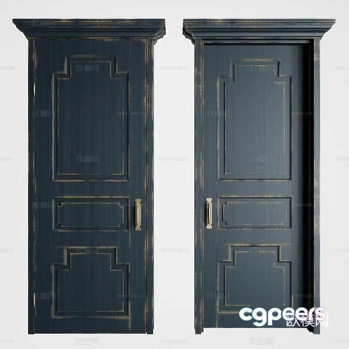 French classic retro suit door 3d model