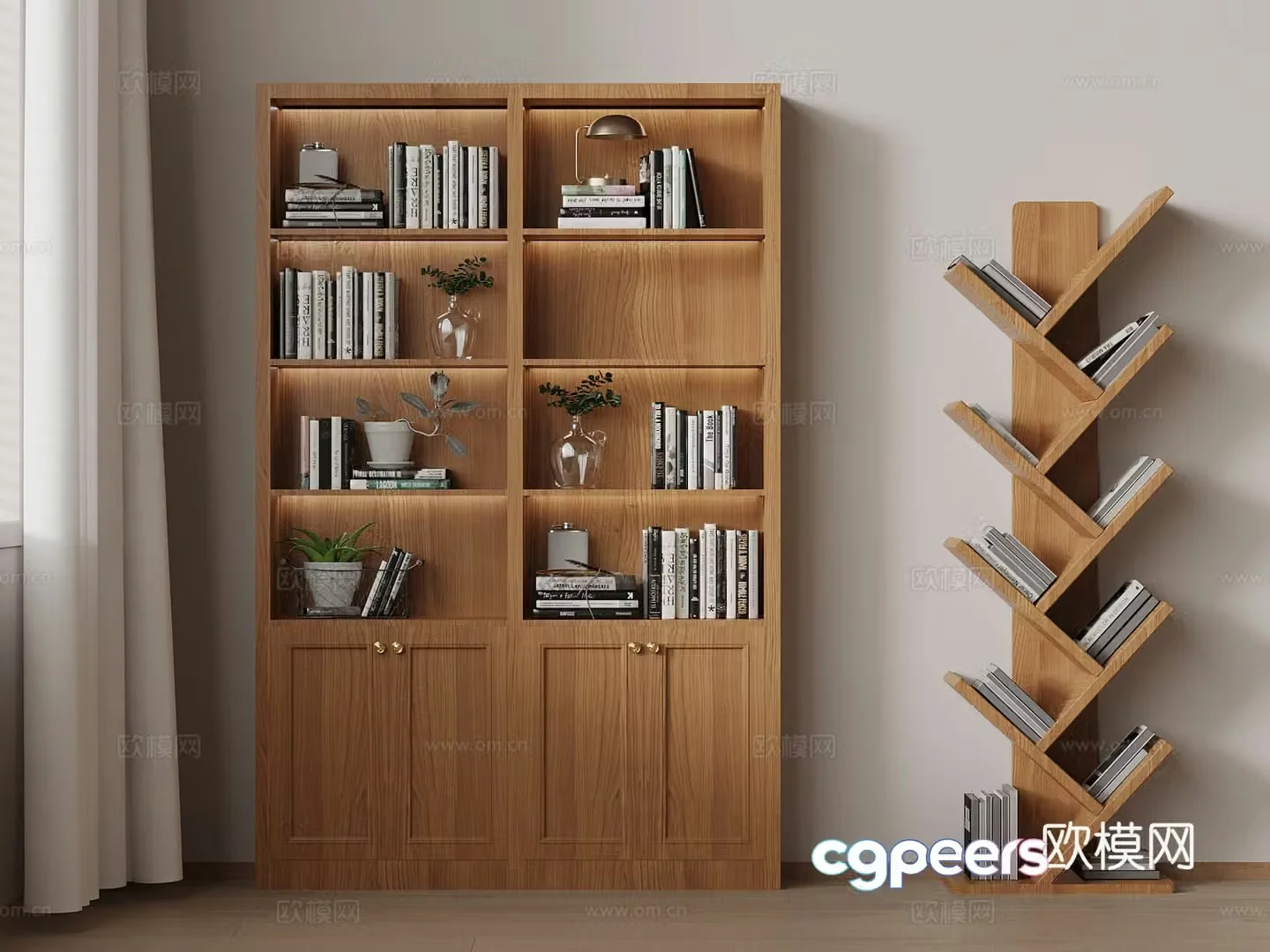 Modern bookcase Bookshelf 3D model