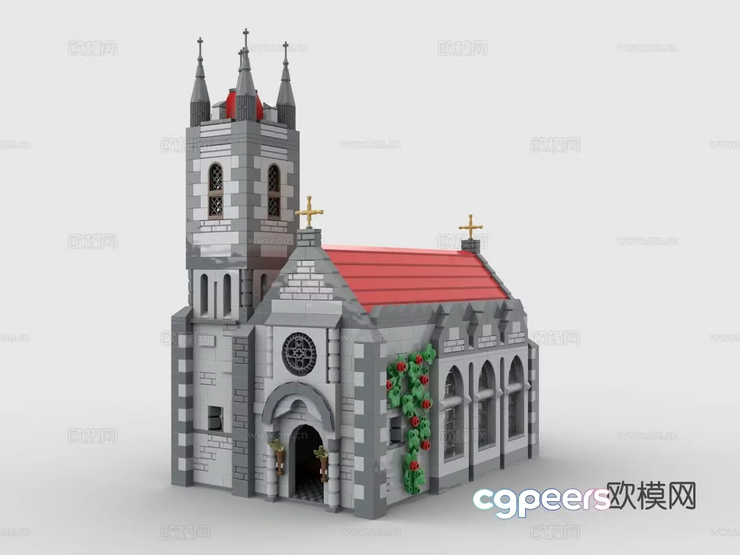 European LEGO LEGO toys building blocks medieval church 3d model