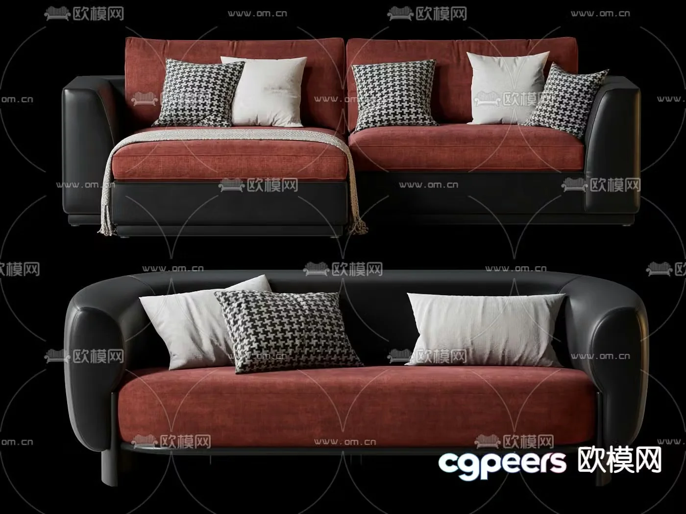Medieval style sofa double sofa 3d model