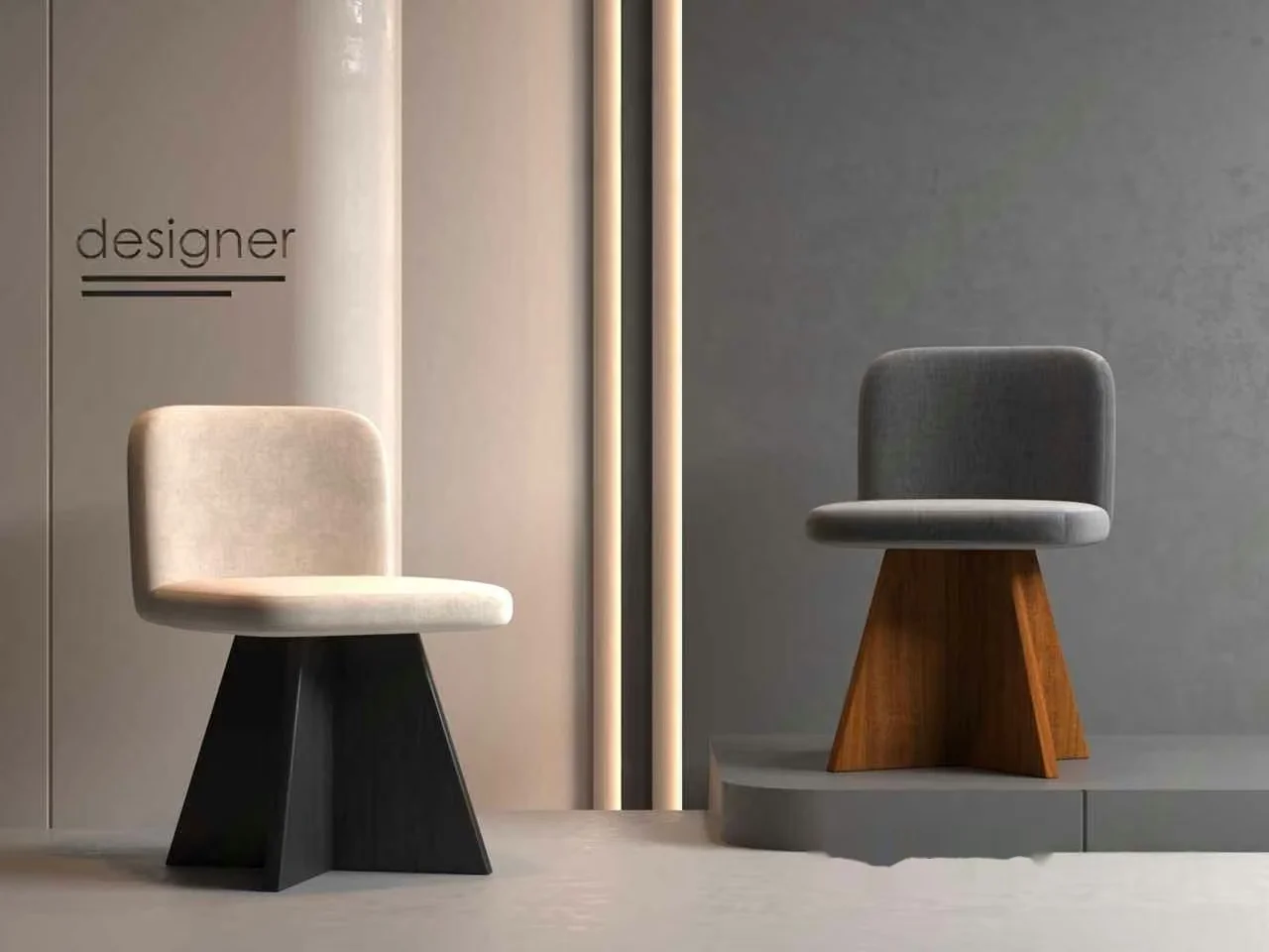 Two Modern Chairs 3D Model – 9063 – VRAY Render