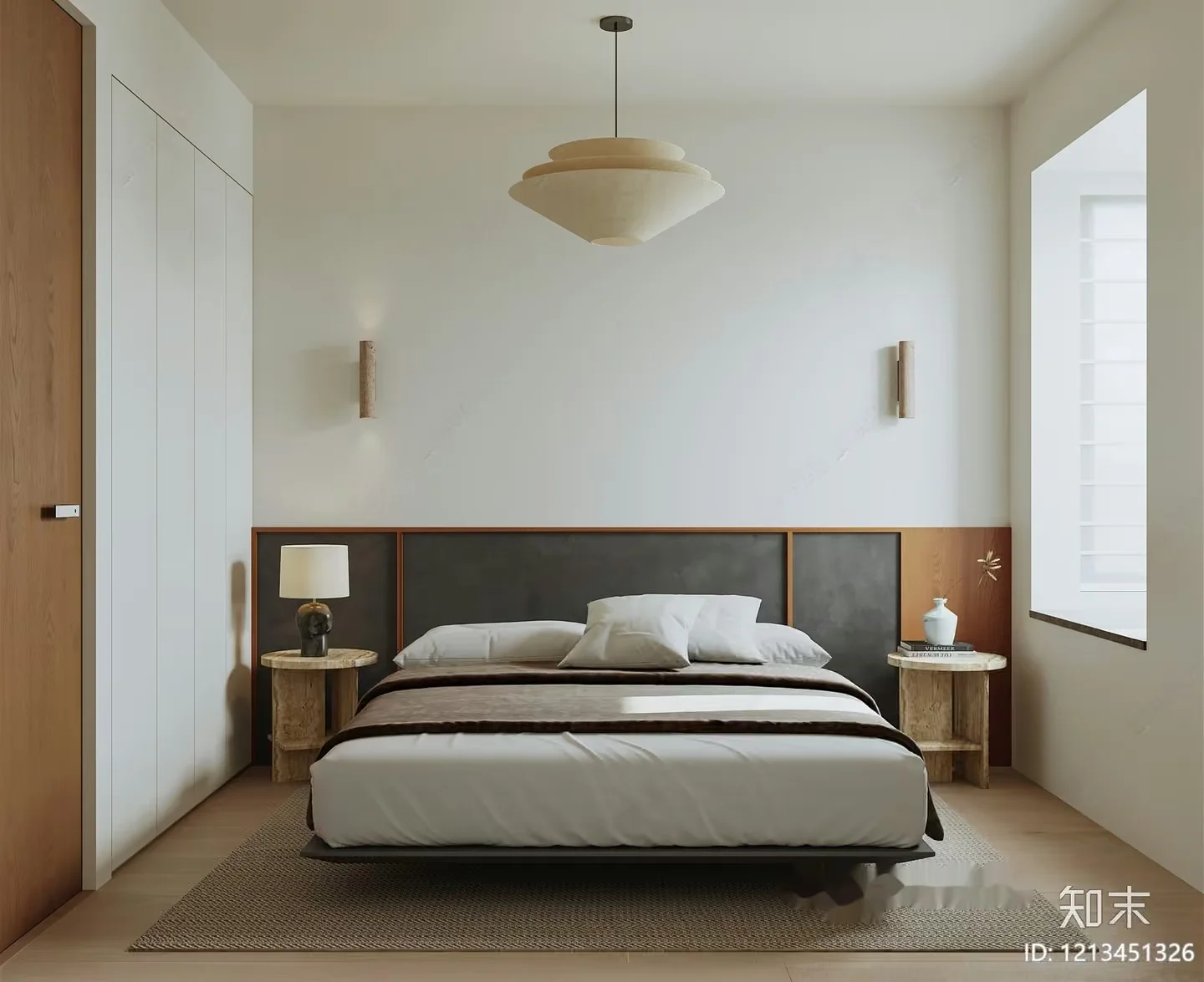 Cozy Modern Bedroom 3D Model – 6482 – VRAY Render