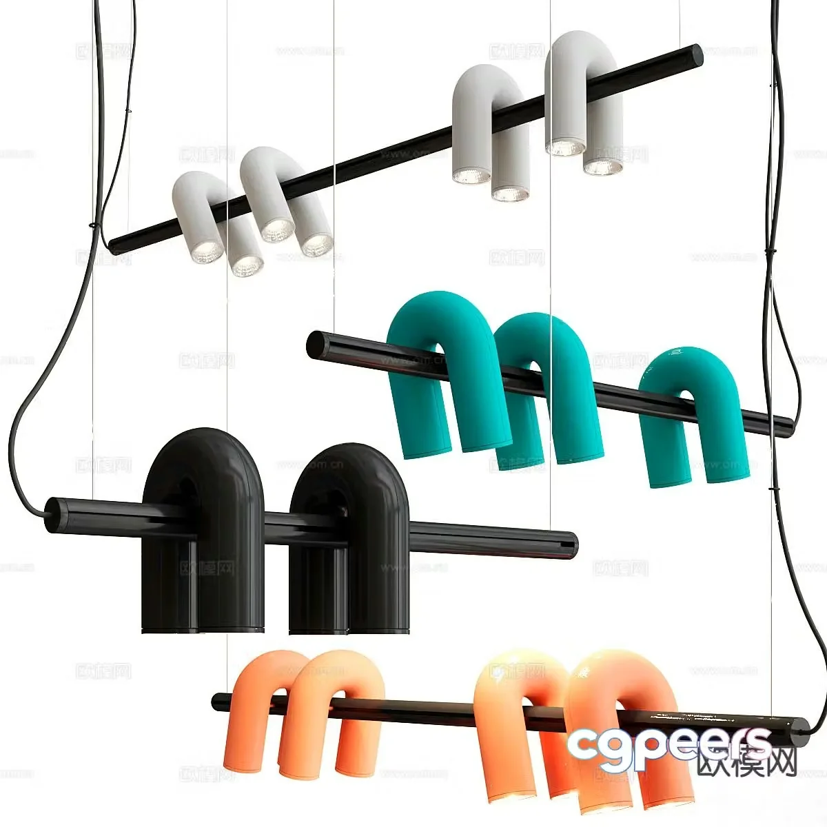 Modern chandelier 3d model