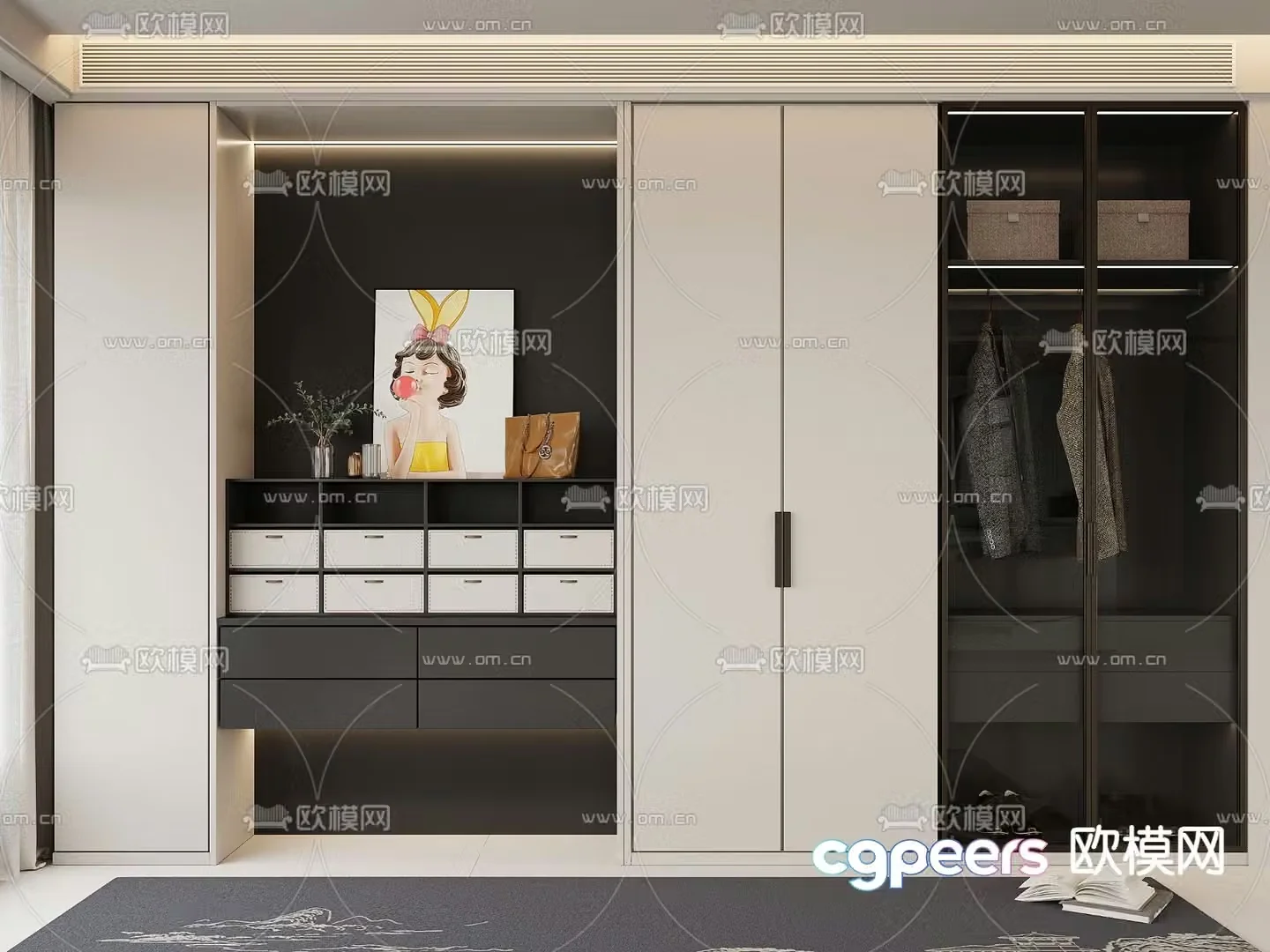 modern wardrobe wardrobe 3d model