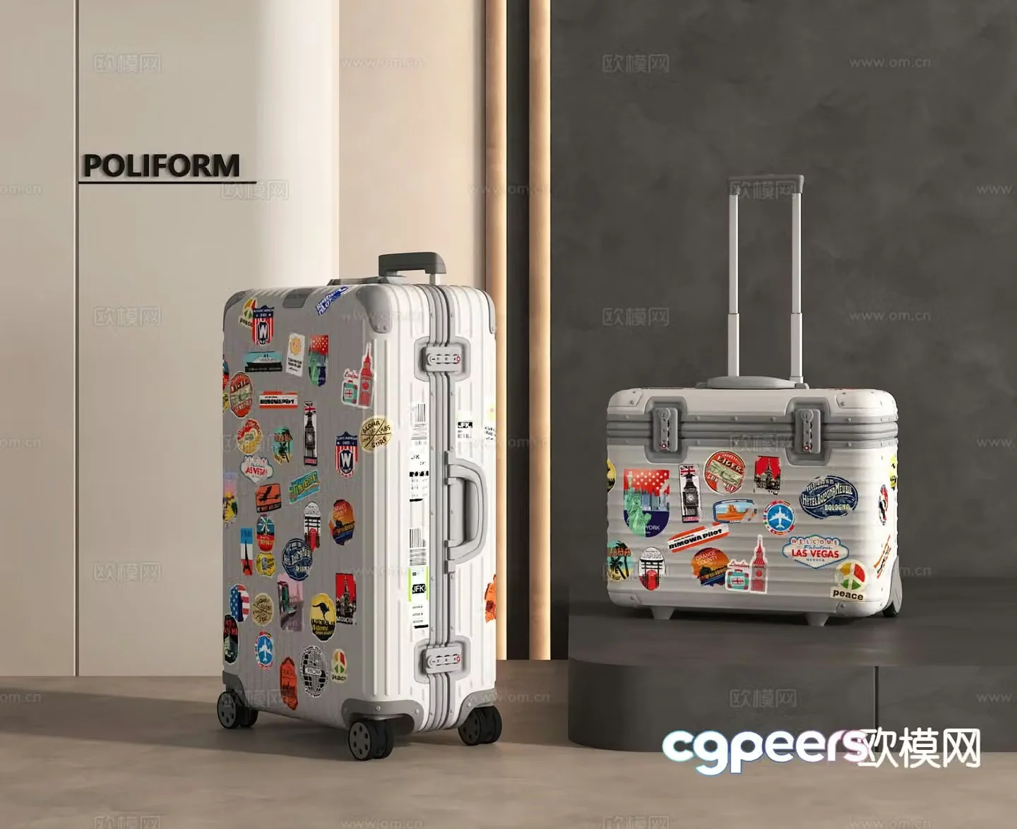 trolley suitcase suitcase 3d model