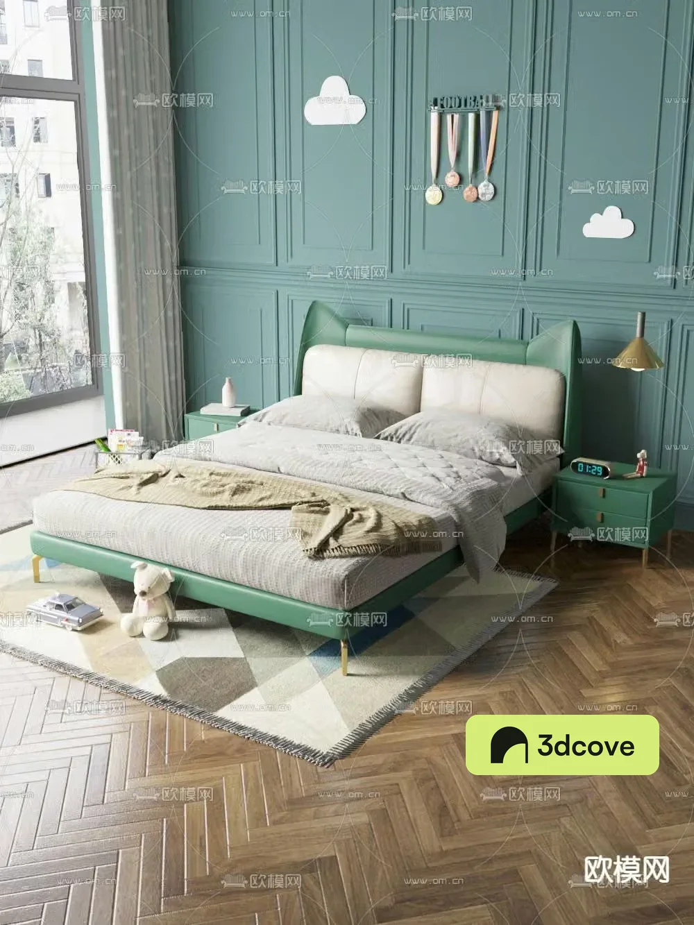 Modern leather children’s bed