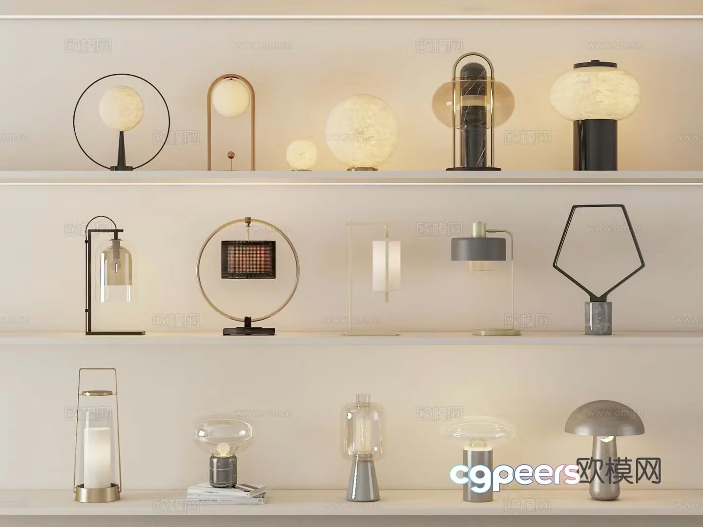 Modern desk lamp Art desk lamp Special-shaped desk lamp Glass desk lamp Metal desk lamp 3D model