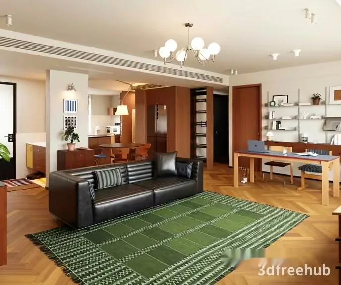 Modern Living Room 3D Model – 20788 – VRAY Render