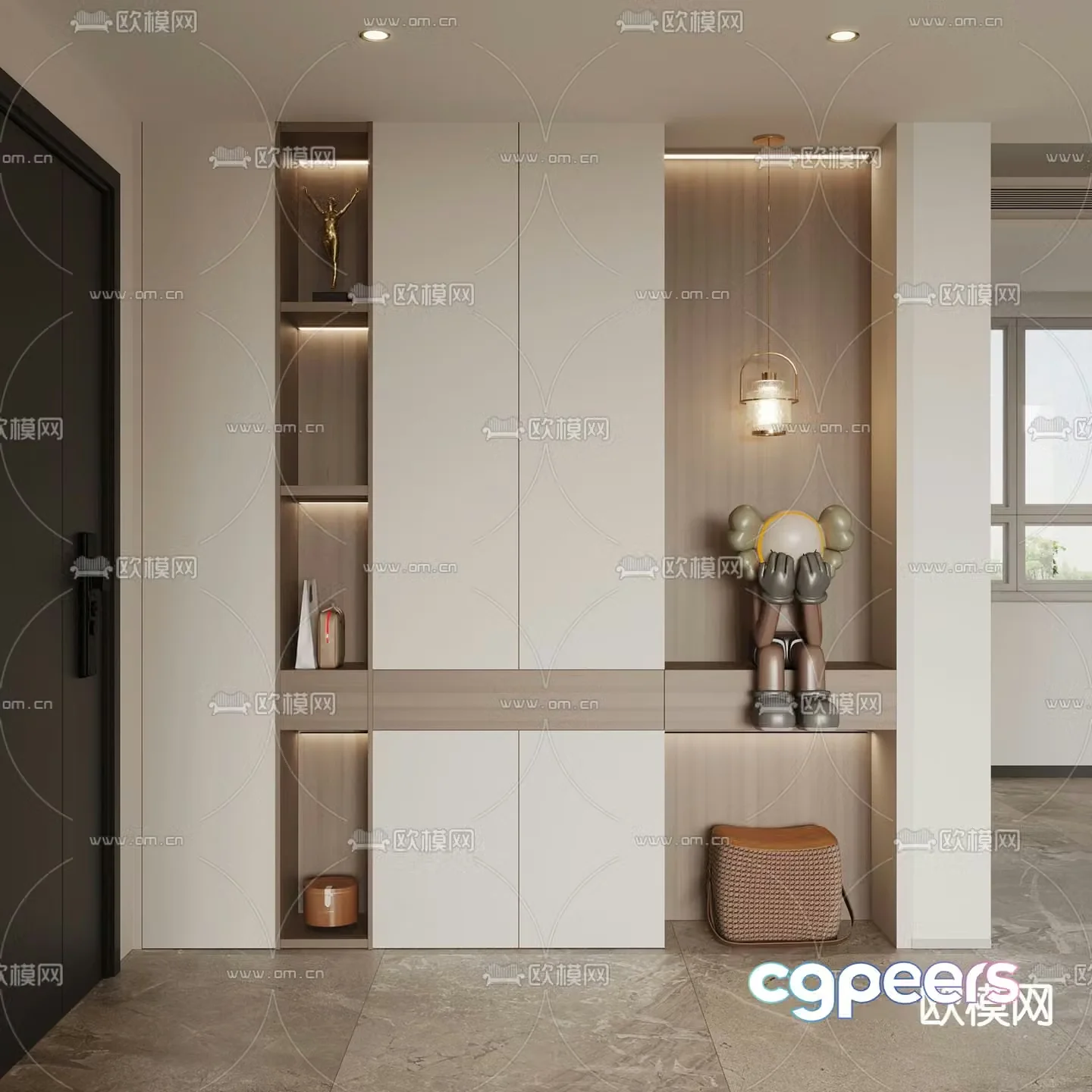 Entrance shoe cabinet 3D model
