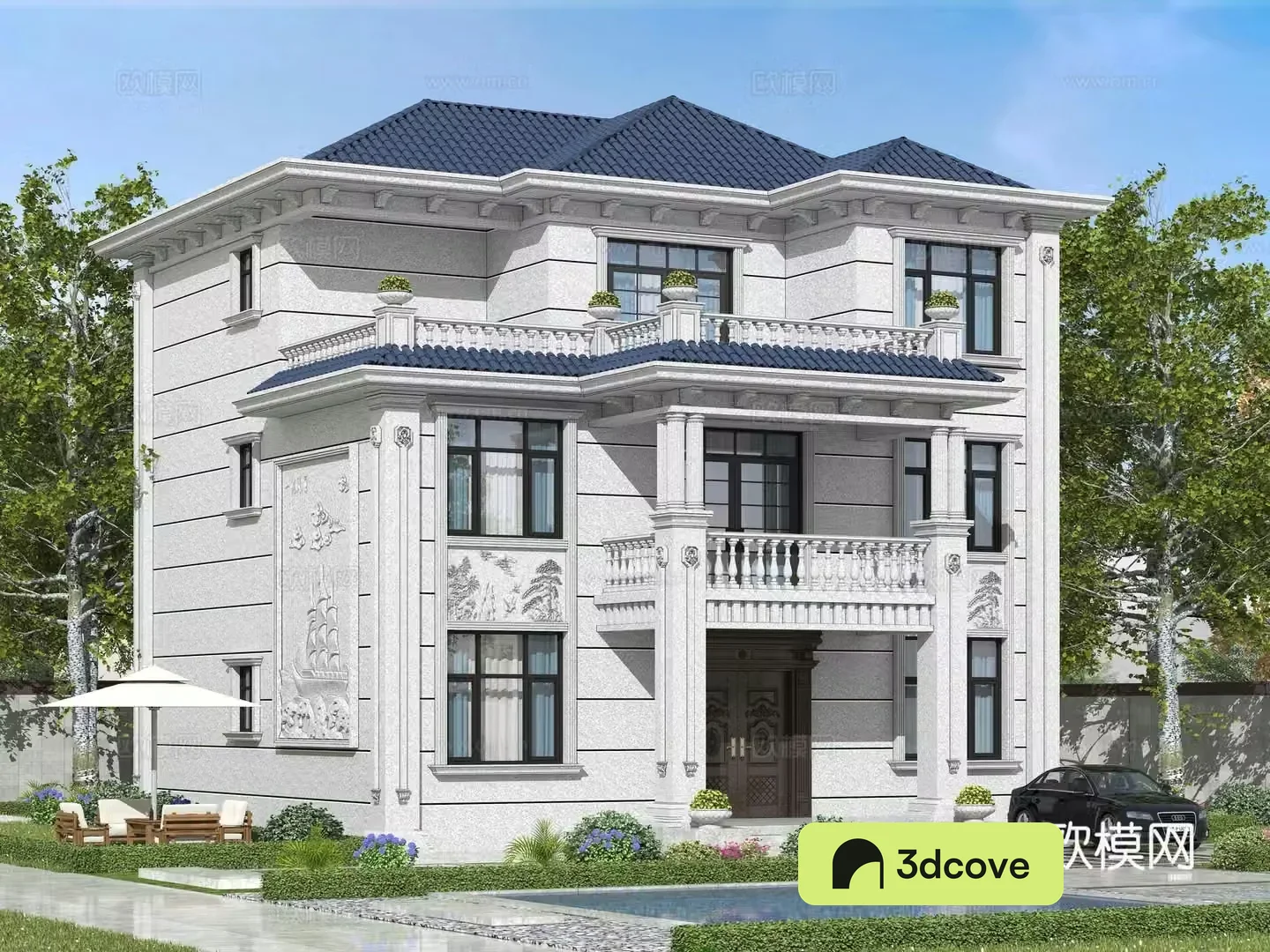 Modern single-family villa exterior