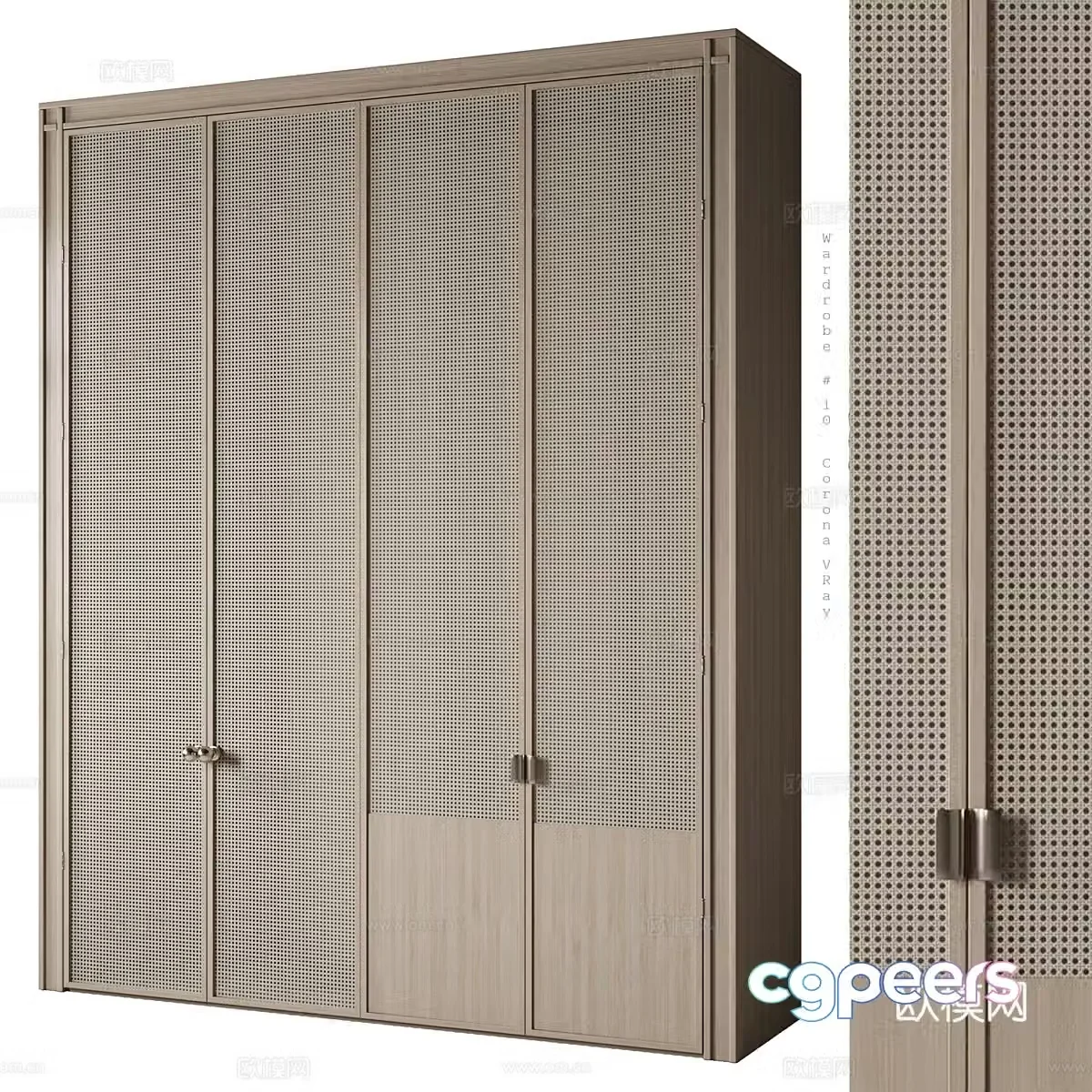 New Chinese style waives wardrobe 3D model